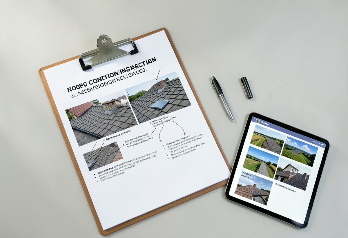 Photo-based roof and gutter condition report on file